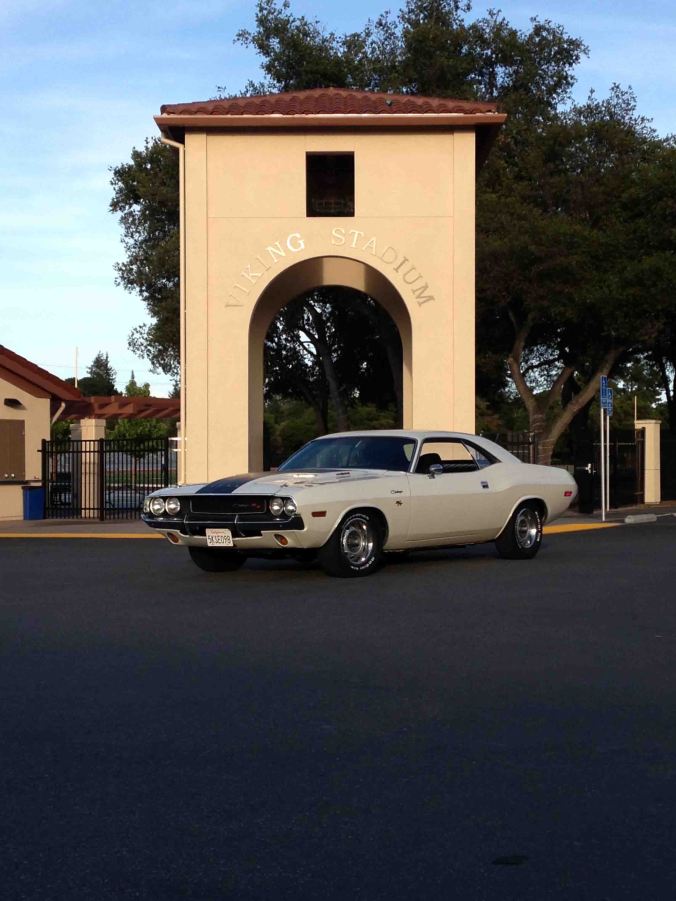 Just look at the money they pumped into this high school football field. I guess, considering it is within a mile of Stanford Stadium where the Cardinal (once the "Indians") play, they needed to spruce things up. Belive it or not, my two kids are hiding with their heads out of view in my car.