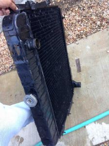 I flushed out the residual coolant in preparation for cleaning.