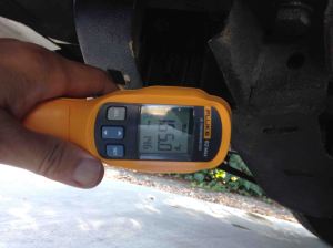 Corresponding lower tank temp, about 165 F (almost 50 degree difference). But the undeterminable factor is flow potential which is what is improved by the hot tanking and back flushing.